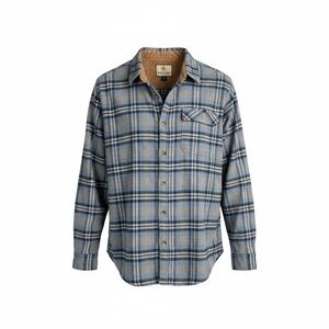 Legendary Whitetails Men’s Flannel Shirt Gray Plaid Corduroy Trim XL